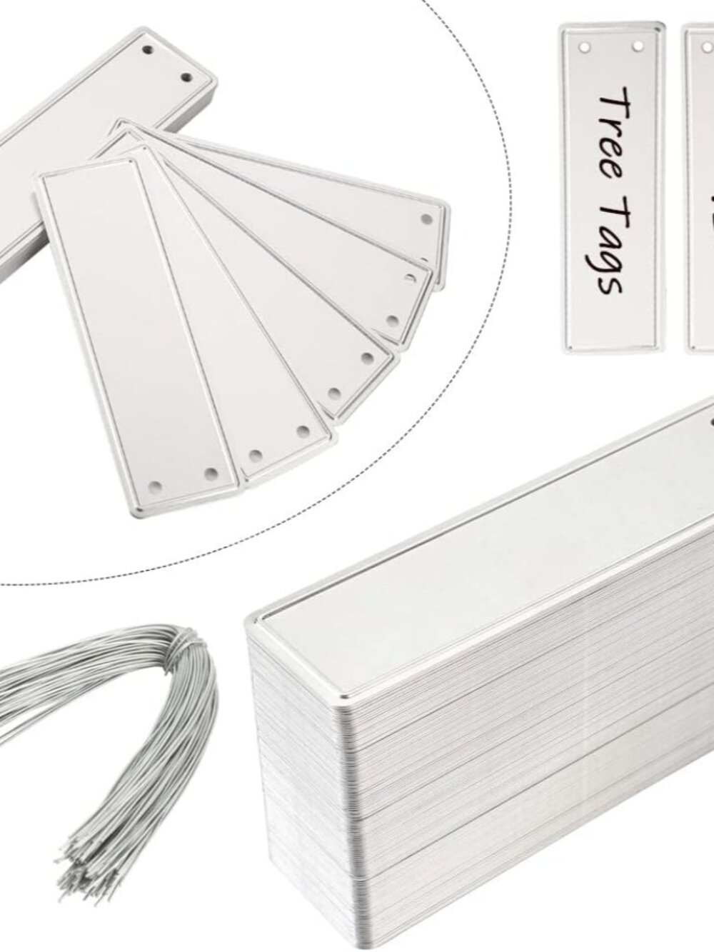 Aluminum Plant Labels - 120PCS Metal Tags with Wires for Plant Markers, Tree Tag